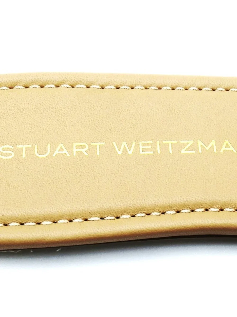 STUART WEITZMAN Meadow Leather & Synthetic Slide Sandal in Fawn Color Size 8.5B